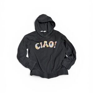 H&M Kids Black Hoodie with Colorful 'Ciao!' Design